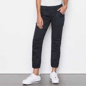 Frame Denim Trapunto Zip Cuff Cotton Blend Trousers in Washed Black Size 30